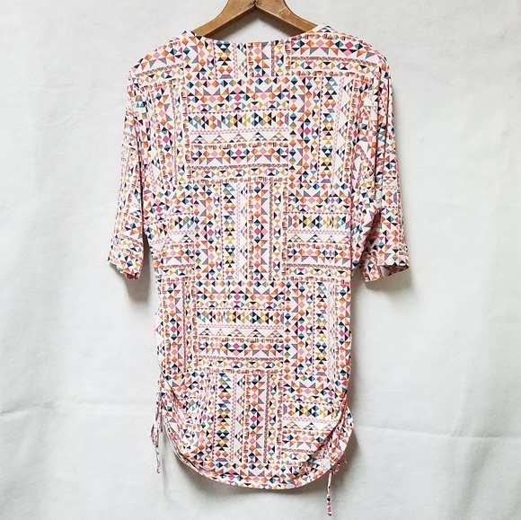 Land's End Stretchy Geometric Multi-colored Blouse - Picture 3 of 4